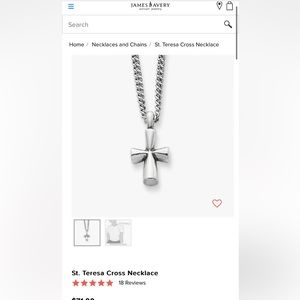 James Avery St. Teresa Cross Necklace